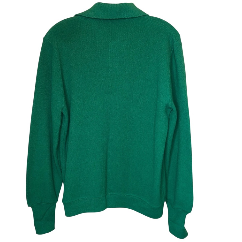 Vintage Izod of London Lacoste Cardigan Men’s Medium Green Alligator Logo Preppy - Picture 4 of 10